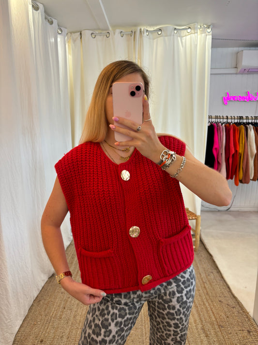 Gilet sans manches GINETTE Rouge